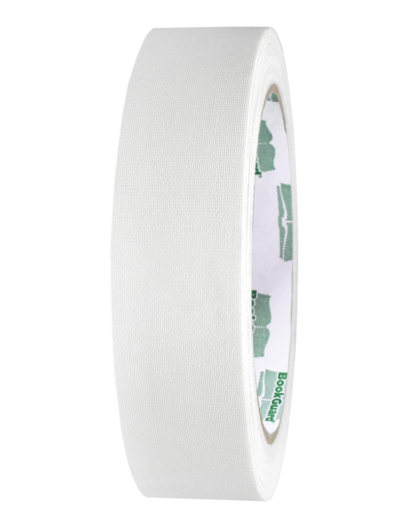 BookGuard 1 Inch Premium Bookbinding Repair Cloth Tape, 15 Yard Roll, White - Image 1